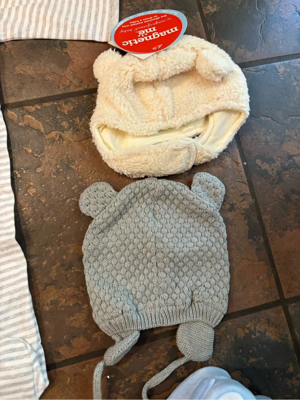 🧺The Children's Place Gray & White Striped Footed One-Piece baby boy bundle